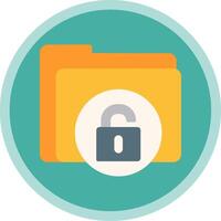 Unsecure Folder Flat Multi Circle Icon vector