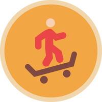 Skateboarding Flat Multi Circle Icon vector