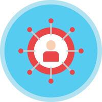Social Network Flat Multi Circle Icon vector