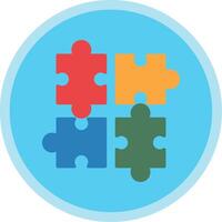 Jigsaw Flat Multi Circle Icon vector