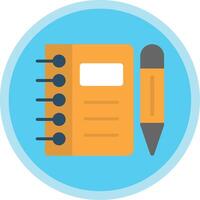 Notebook Flat Multi Circle Icon vector