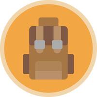 Hiking Back Pack Flat Multi Circle Icon vector