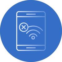 No Wifi Flat Bubble Icon vector