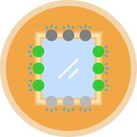 espejo plano multi circulo icono vector