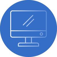 Pc Monitor Flat Bubble Icon vector