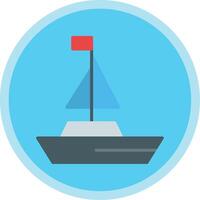 Yatch Flat Multi Circle Icon vector