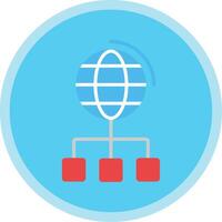 Social Network Flat Multi Circle Icon vector