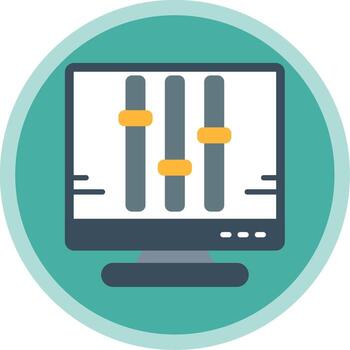 Equalization Flat Multi Circle Icon vector