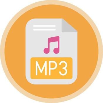 Mp3 Flat Multi Circle Icon vector
