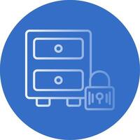 Filing Cabinet Gradient Line Circle Icon vector