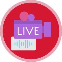 Live Stream Flat Multi Circle Icon vector