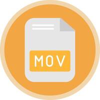 Mov File Flat Multi Circle Icon vector