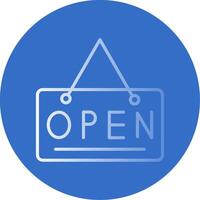 Open Sign Gradient Line Circle Icon vector