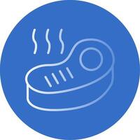 Steak Gradient Line Circle Icon vector