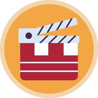 Clapperboard Flat Multi Circle Icon vector