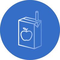 Juice Box Gradient Line Circle Icon vector