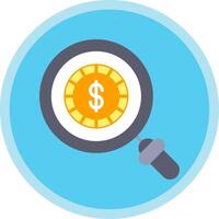 Coin Flat Multi Circle Icon vector