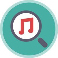 música Nota plano multi circulo icono vector