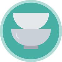 Dishes Flat Multi Circle Icon vector