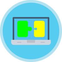 Puzzle Flat Multi Circle Icon vector