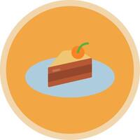 Piece Of Cake Flat Multi Circle Icon vector