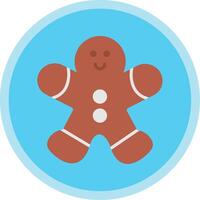 pan de jengibre hombre plano multi circulo icono vector