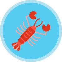 Lobster Flat Multi Circle Icon vector