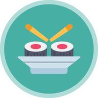 Sushi Flat Multi Circle Icon vector