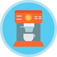 café máquina plano multi circulo icono vector