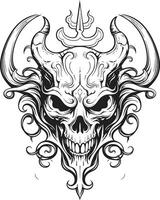 Infernal Impression Devilhead Tattoo Sinister Shadow Evil Devilhead vector