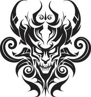 Ebon Enigma Devilhead for the Dark Obsidian Omen Evil Devilhead in Black vector