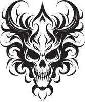 Sinuous Seal Devilhead Tattoo Symbol Demonic Dominion Evil Devilhead Emblem vector