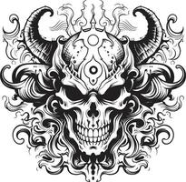 Infernal Impression Devilhead Tattoo Sinister Symbolism Black Devilhead vector