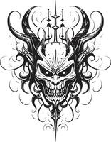 Ebon Enigma Sinister Devilhead Symbol Demonic Decree Black Devilhead Tattoo vector