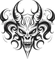 Sinuous Seal Black Devilhead Dark Dominion Devilhead Tattoo Symbol vector