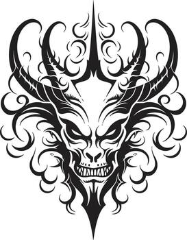 Obsidian Oath Evil Devilhead Sinuous Seal Black Devilhead vector