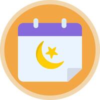 Calendar Flat Multi Circle Icon vector
