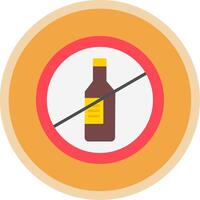 No alcohol plano multi circulo icono vector