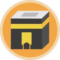 Kaaba Flat Multi Circle Icon vector