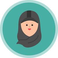 Hijab Flat Multi Circle Icon vector