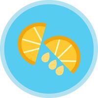 Lemon Slice Flat Multi Circle Icon vector