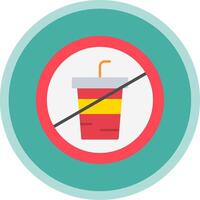 No Drink Flat Multi Circle Icon vector