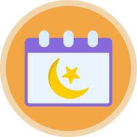 Ramadán hora mesa plano multi circulo icono vector