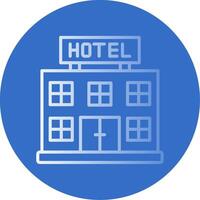 Hotel Gradient Line Circle Icon vector