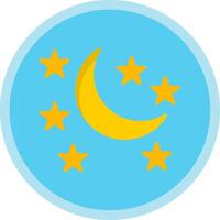 Moon Flat Multi Circle Icon vector