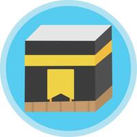 Kaaba Flat Multi Circle Icon vector