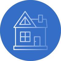 House Gradient Line Circle Icon vector