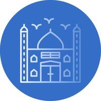 Mosque Gradient Line Circle Icon vector