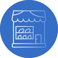 Food Store Gradient Line Circle Icon vector