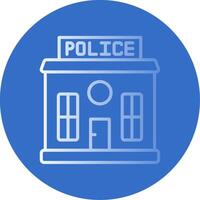 Police Station Gradient Line Circle Icon vector